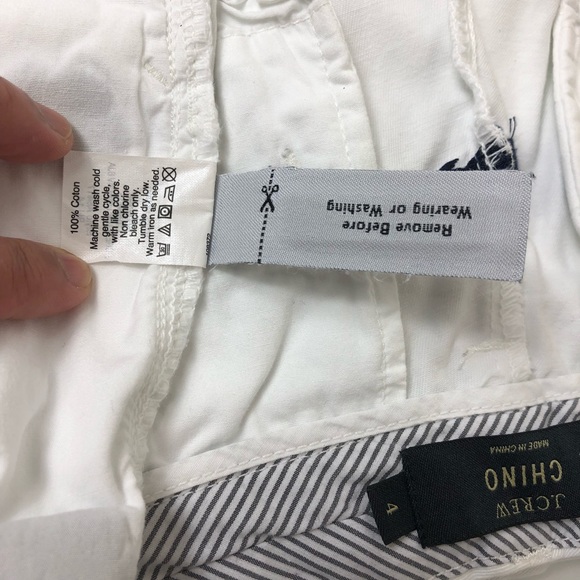 J Crew Chino White with Spade design shorts Size 4 - Picture 6 of 8